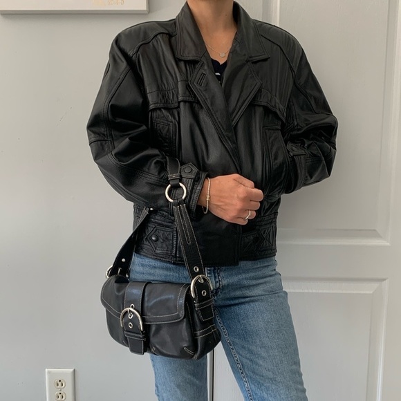 Byrnes & baker Black Leather Jacket thinsulate size S moto preppy y2k vintage‎ - Picture 4 of 15